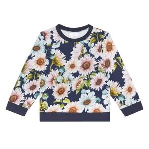 4T Posh Peanut Soraya Floral Sweatshirt - Navy and Cream